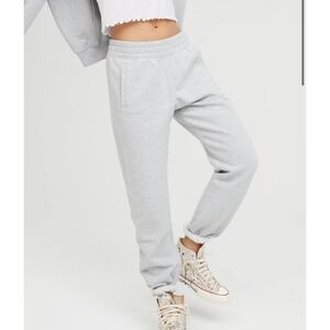 NWT Offline by Aerir Sz Small Heather Gray Throwback Fleece Joggers High Waisted